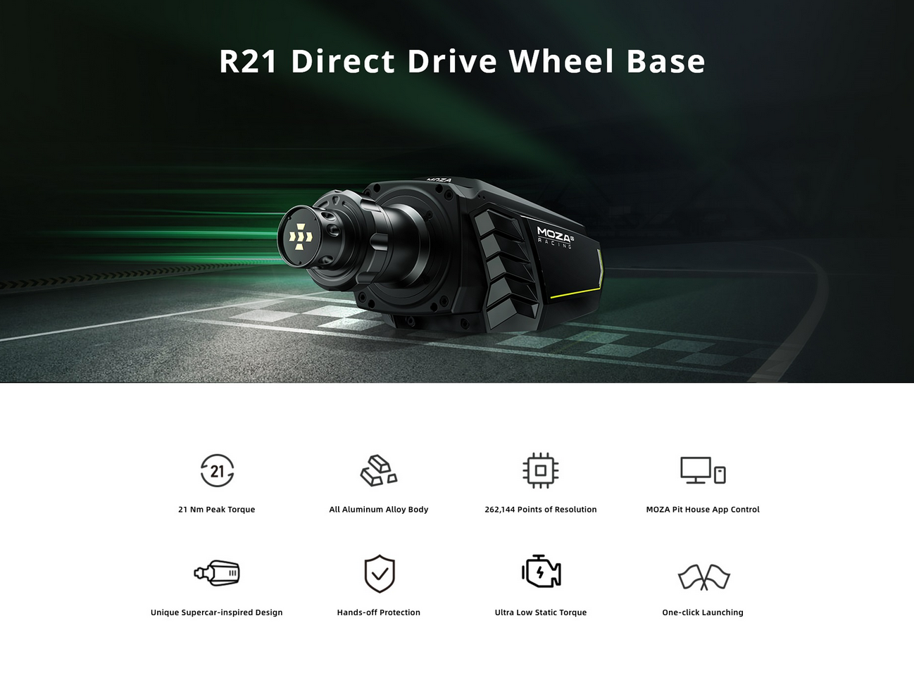 Moza Racing R21 Wheel Base - Thumbnail 2