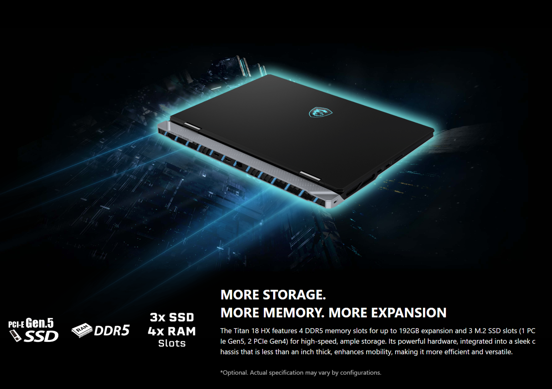 MSI Titan 18 HX A14VIG-036US Gaming Laptop Intel Core i9-14900HX 