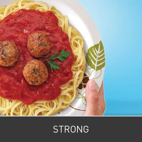 Engineered with a design that increased the rim strength by 40% over our former plate design. A unique multi-layer design is responsible for the remarkable inner strength of Dixie Ultra Plates. Multiple layers combine forces to stand up to the weight of almost all food types.
