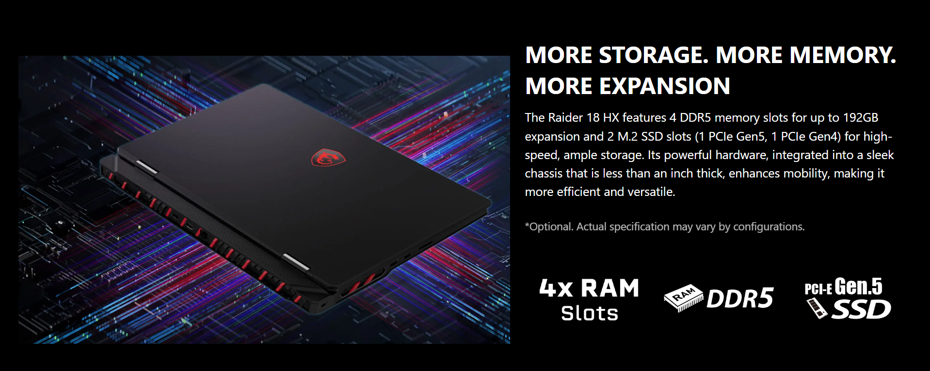 MSI Raider 18 HX A14VHG-256US Gaming Laptop Intel Core i9-14900HX 