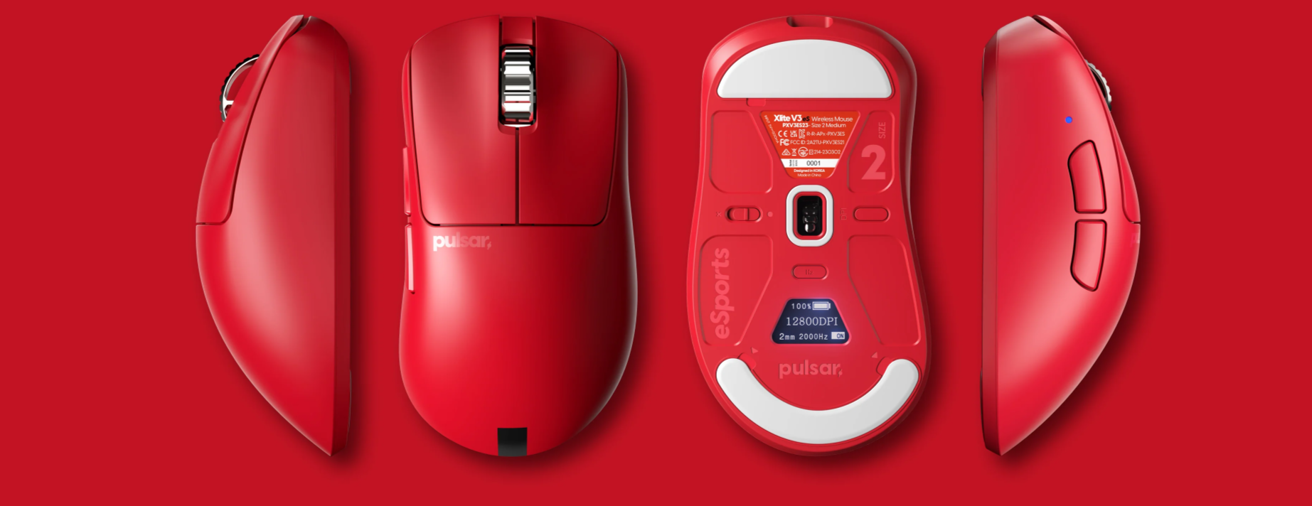 pulsar Xlite V3 eS Wireless Gaming Mouse - Red - Micro Center