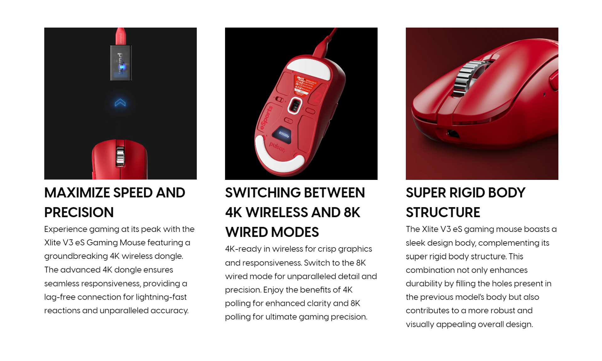 pulsar Xlite V3 eS Wireless Gaming Mouse - Red - Micro Center