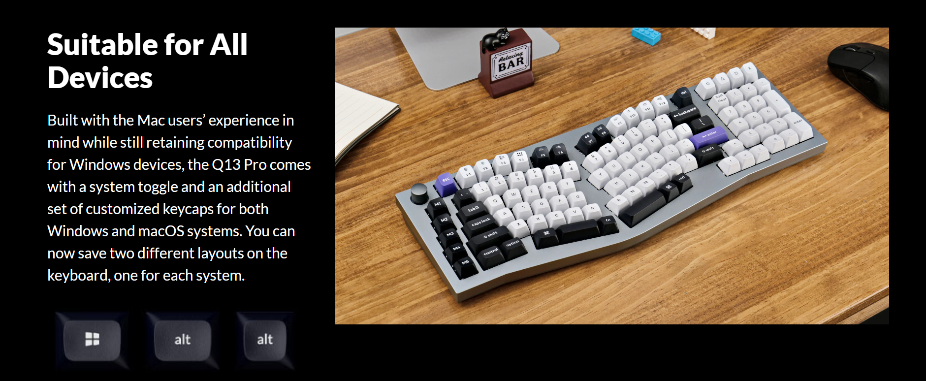 Keychron Q13 Pro (Alice Layout) QMK/VIA Wireless Ergonomic