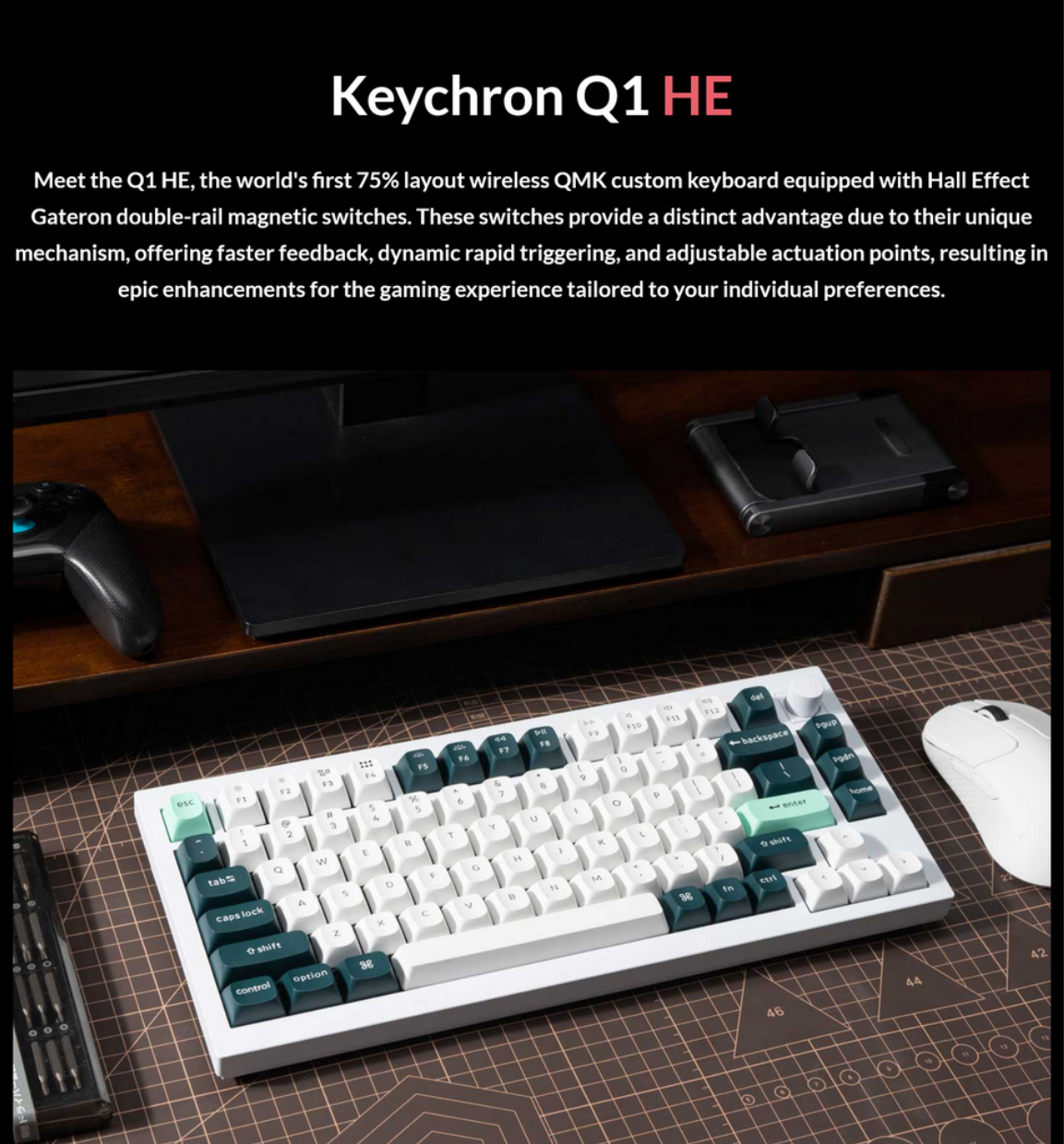 Tastiera Meccanica Keychron Q1 HE Wireless 75% - Switch Magnetici Gateron Hall Effect - 6