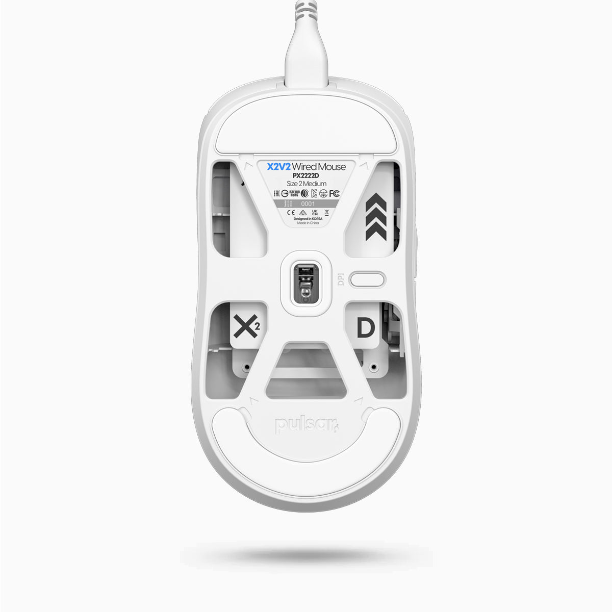 pulsar X2 Medium Wired Gaming Mouse - White - Micro Center