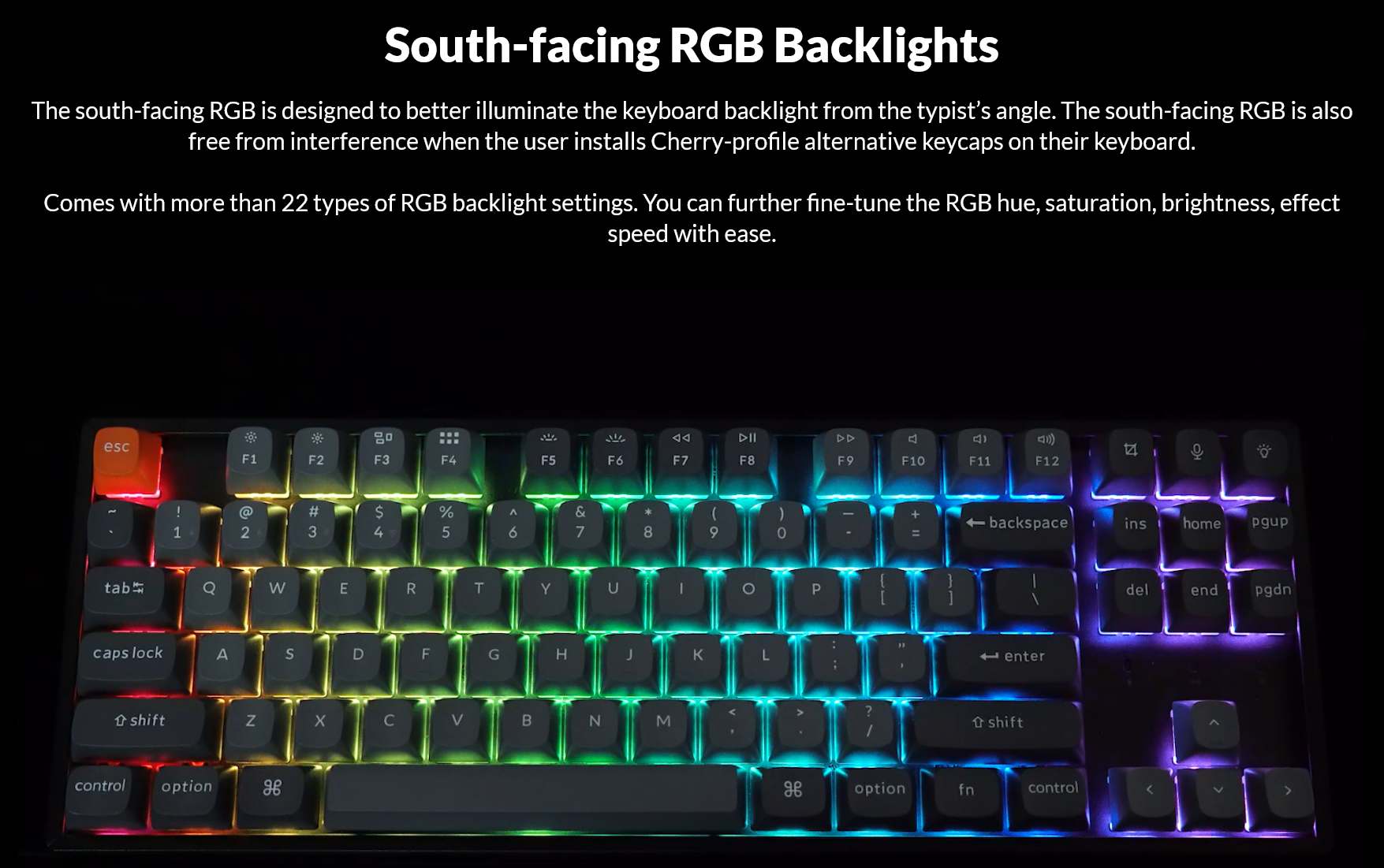 Keychron K8 Max Swappable RGB Wireless Mechanical Keyboard - Black