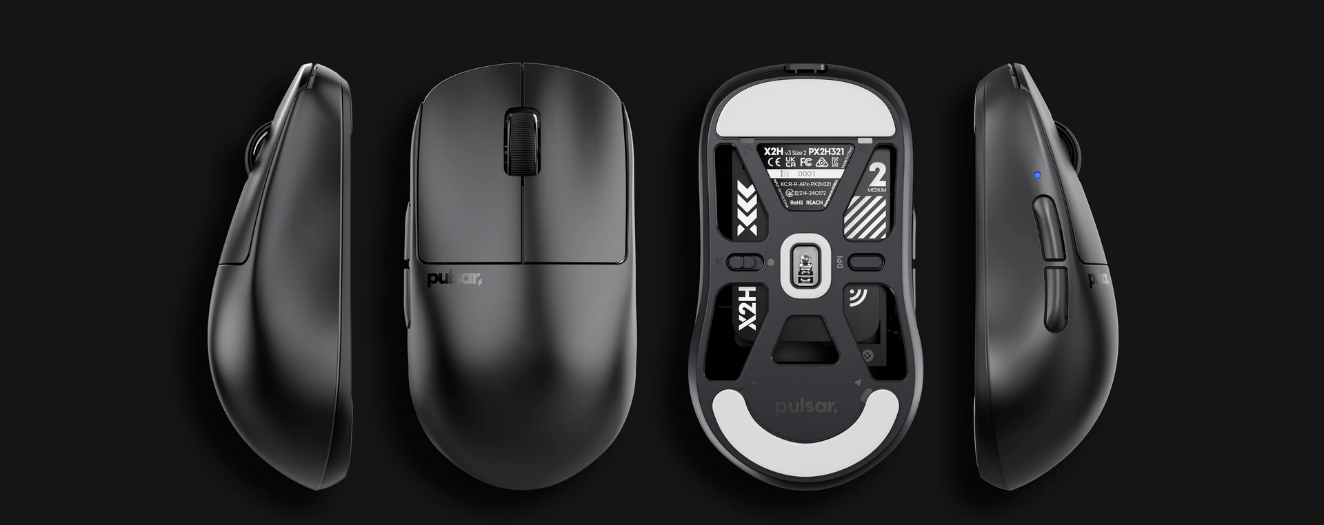 pulsar X2H V3 Wireless Gaming Mouse - Black (Medium) - Micro Center