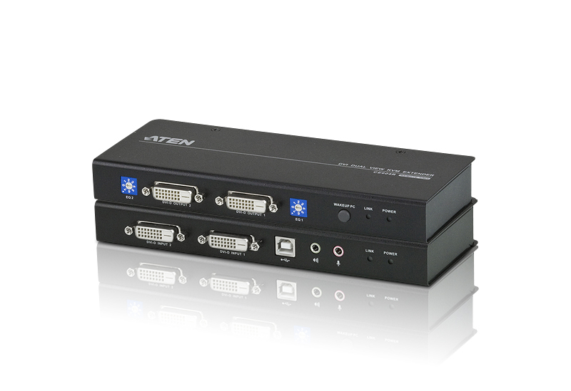 
USB DVI Dual View Cat 5 KVM Extender (1024 x 768@60m)