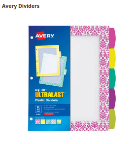 Keep your binder neat and organized with a wide selection of Avery Dividers. Whether you're an office administrator who needs professional organization or a student who wants fun, fashionable flair, there's a style to please everyone.

