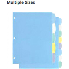 Select from 5-tab or 8-tab sets that are three-hole punched and ready for use.