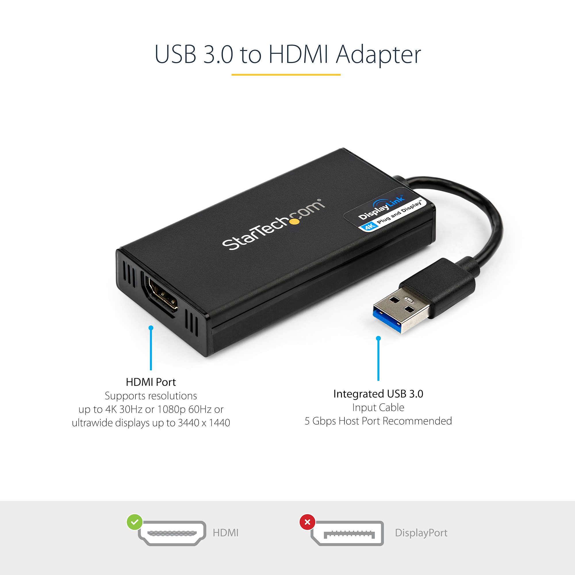 StarTech.com USB32HD4K USB 3.0 to HDMI Display Adapter 4K Ultra HD