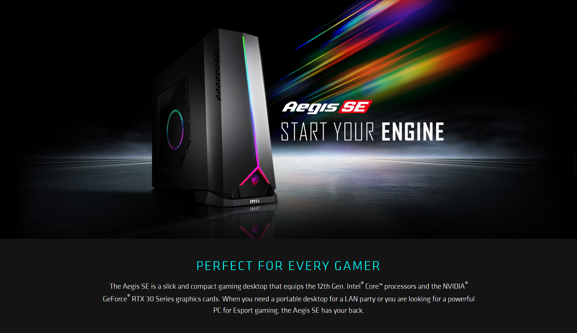MSI Gaming Desktop Aegis SE 12TA-810US Intel Core i5-12400F 16GB 