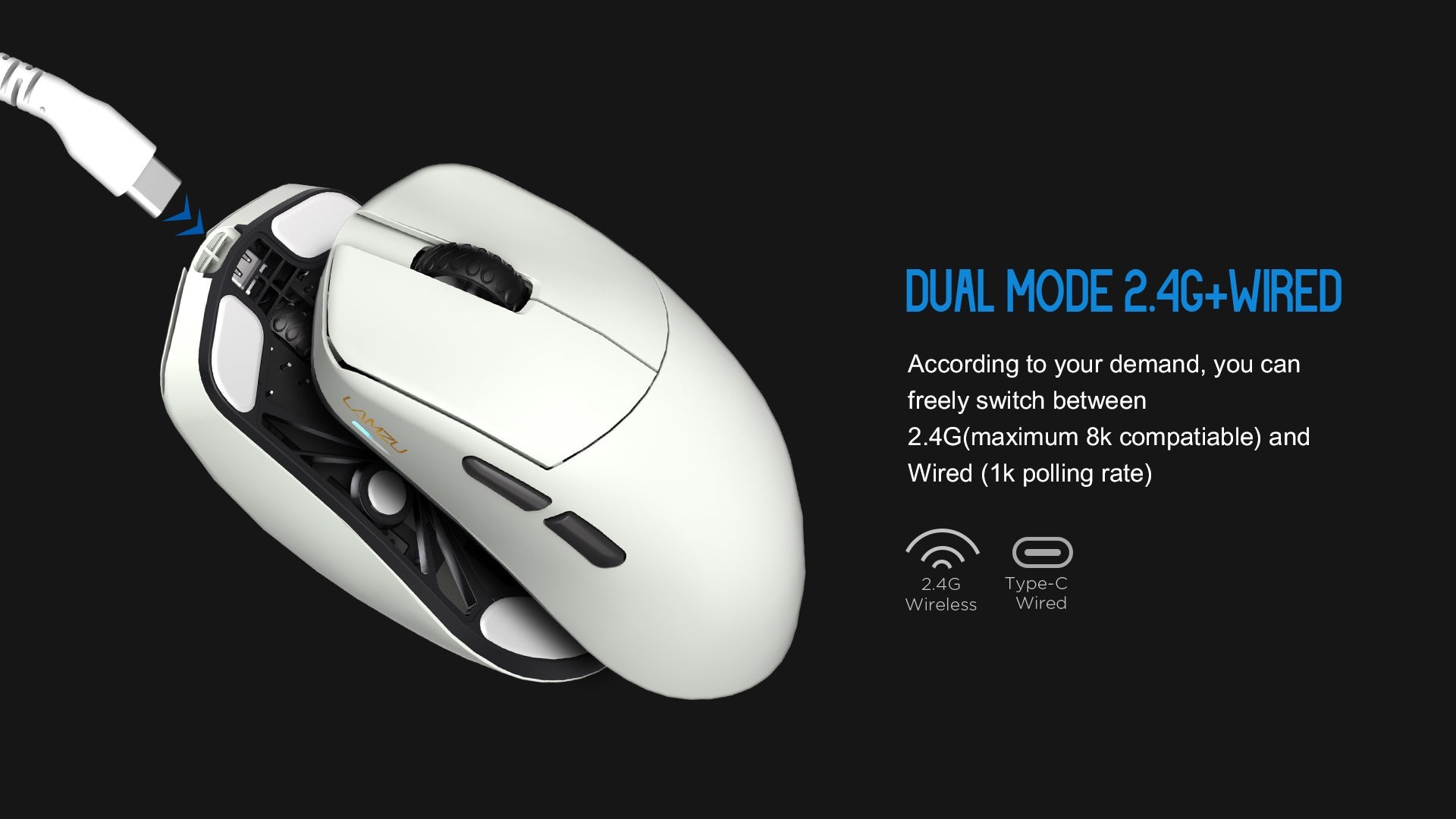Lamzu MAYA X Wireless Gaming Mouse - White - Micro Center