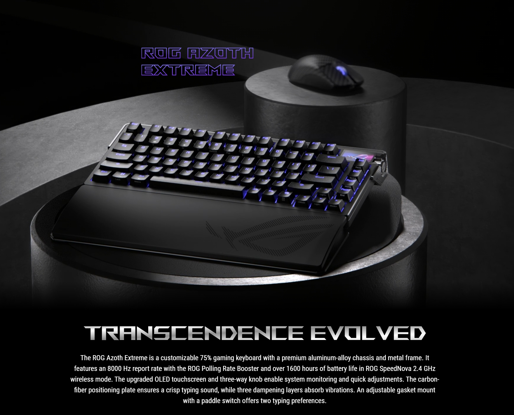 ASUS ROG Azoth Extreme Wireless Mechanical Gaming Keyboard – 75