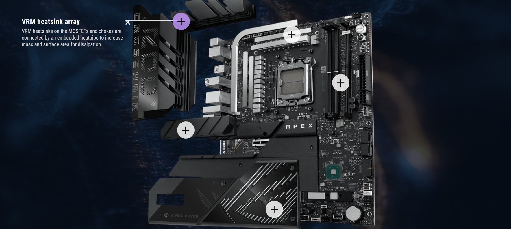 ASUS ROG CROSSHAIR X870E APEX AMD X870E AM5 ATX motherboard 