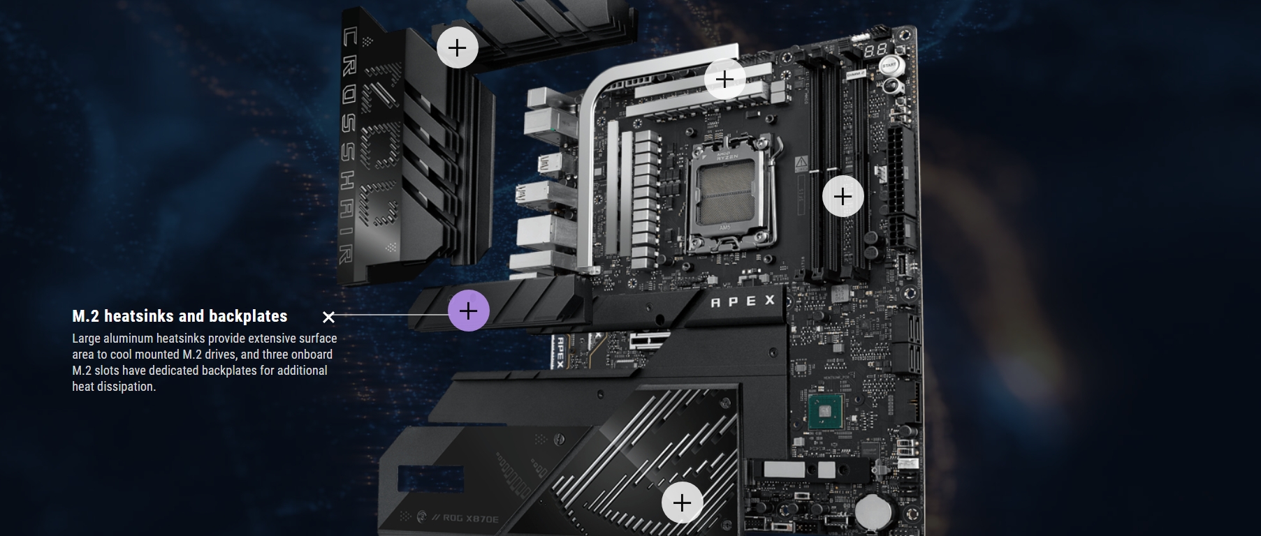 ASUS ROG CROSSHAIR X870E APEX AMD X870E AM5 ATX motherboard