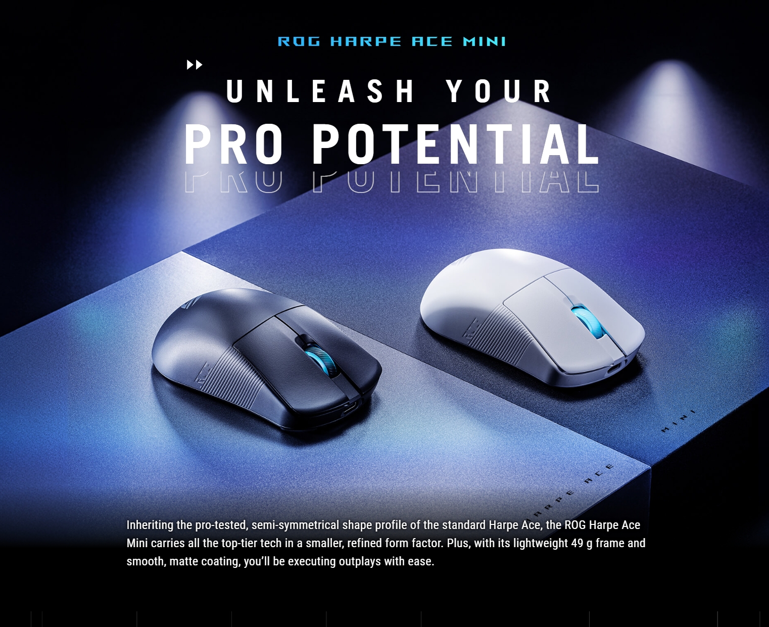 ASUS ROG Harpe Ace Mini Wireless Gaming Mouse - 49g Lightweight