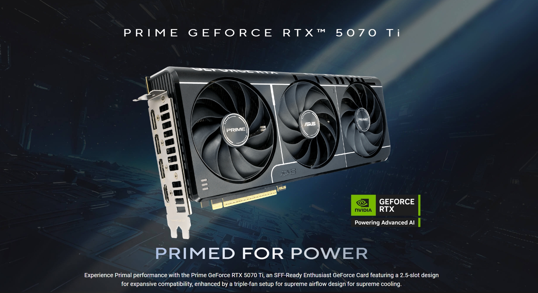 ASUS PRIME GeForce RTX 5070 Ti 16GB 256-Bit GDDR7 PCI Express 5.0