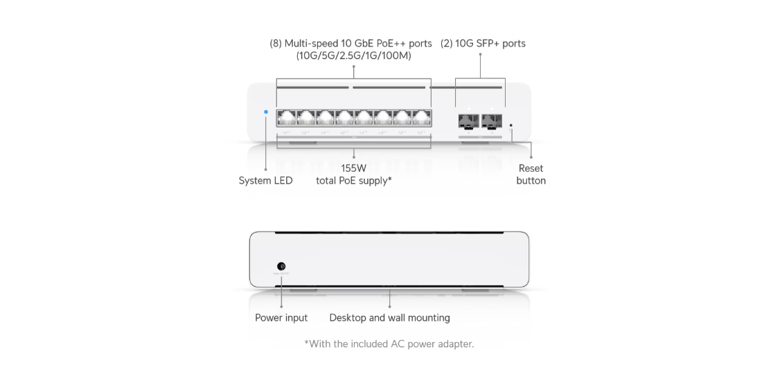 Ubiquiti Pro XG 8 PoE 8-Port Layer 3 Network Switch with