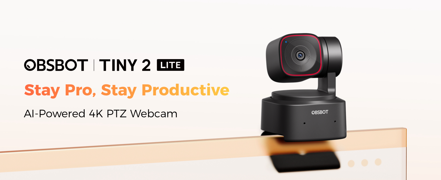 OBSBOT Tiny 2 Lite AI-Powered 4K PTZ Webcam - Micro Center