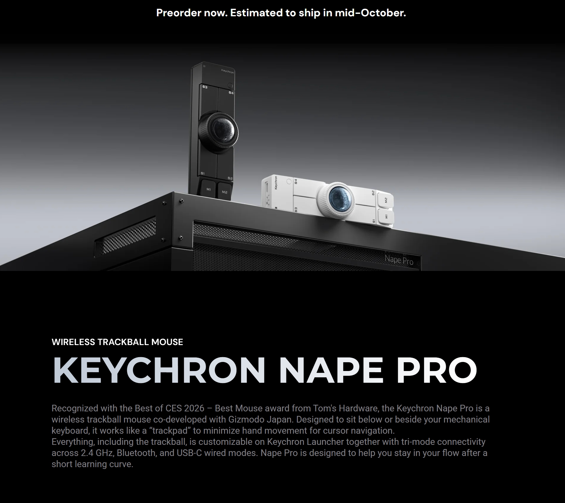 Keychron KEYCHRON NAPE PRO TB BK - Micro Center