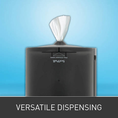  Dispensers can be mounted so towels dispense in any direction. 