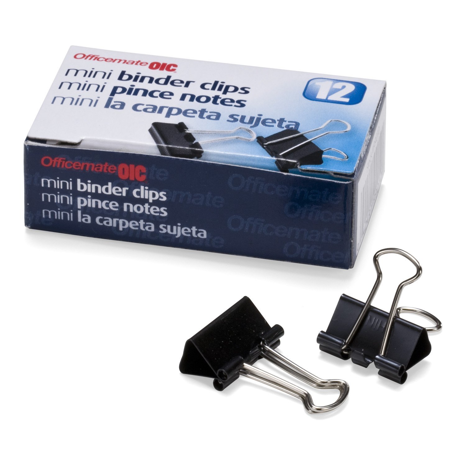 Mini Binder Clips, Black, 12/PK