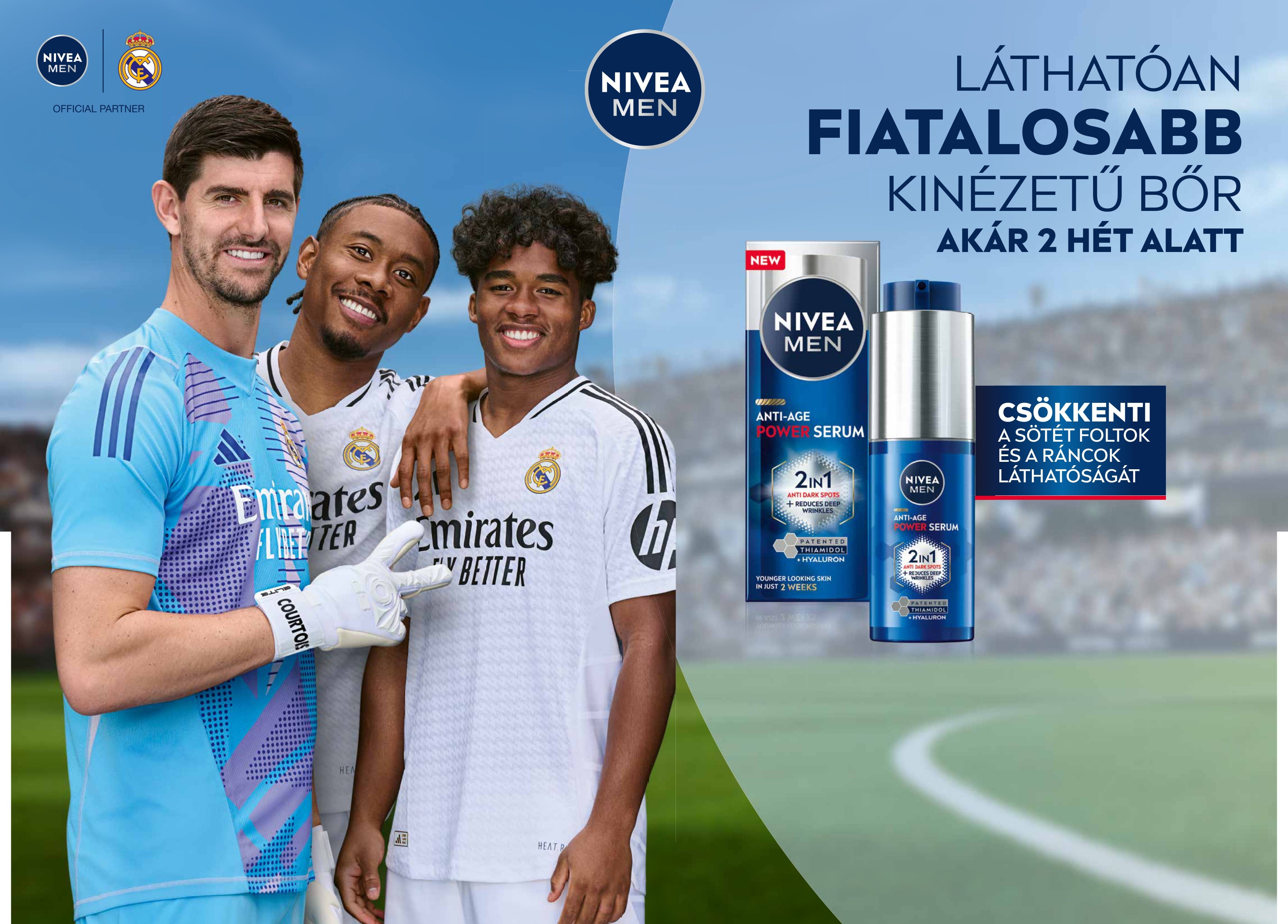 Láthatóan fiatalosabb kinézetű bőr akár 2 hét alatt; csökkenti a sötét foltok és a ráncok láthatóságát