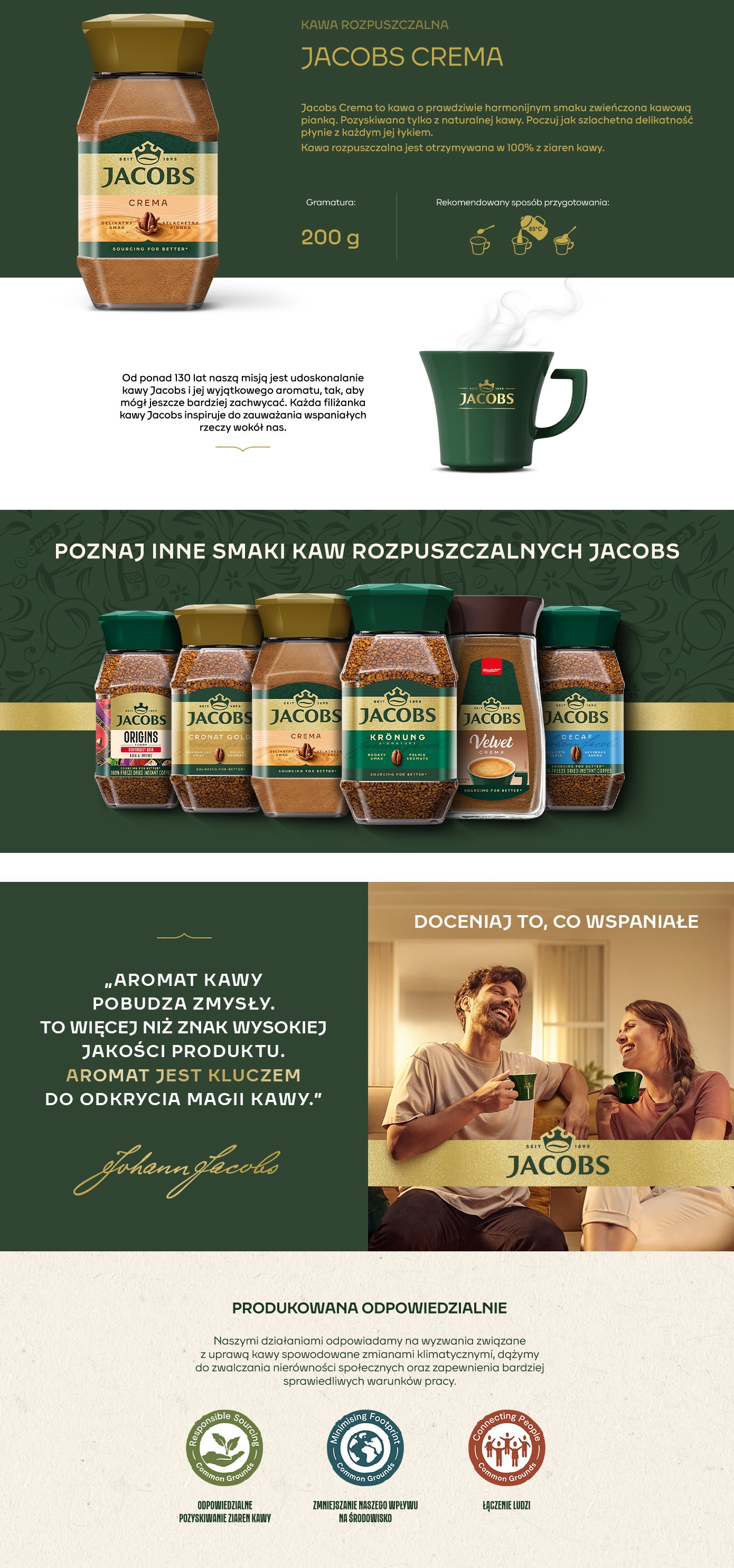 Kawa rozpuszczalna, Jacobs Crema, 200g