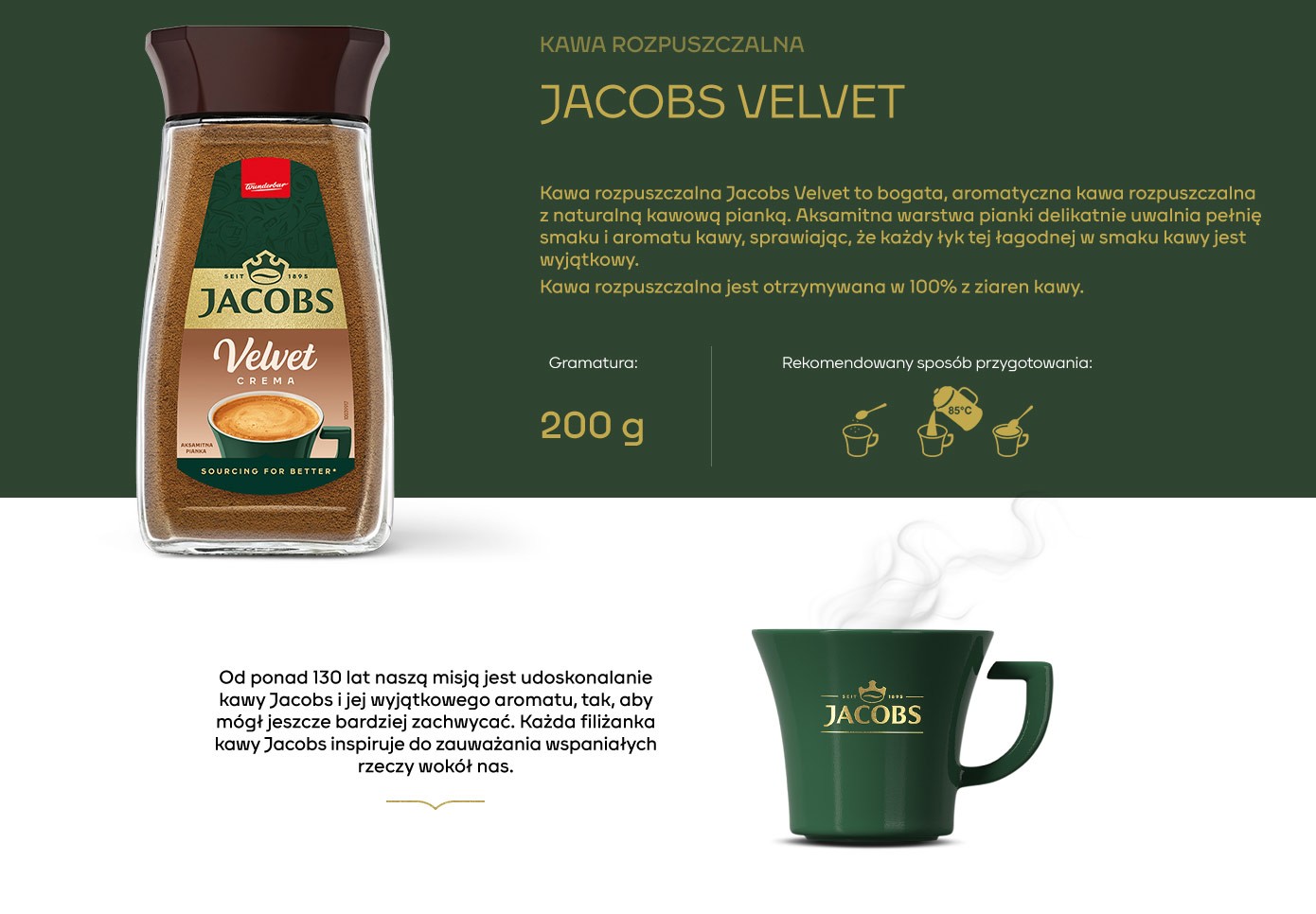 Kawa rozpuszczalna, Jacobs Velvet Crema, 200g