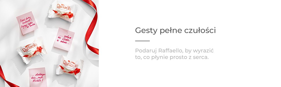 Gesty pełne czułości.Podaruj Raffaello, by wyrazić to, co płynie prosto z serca. 