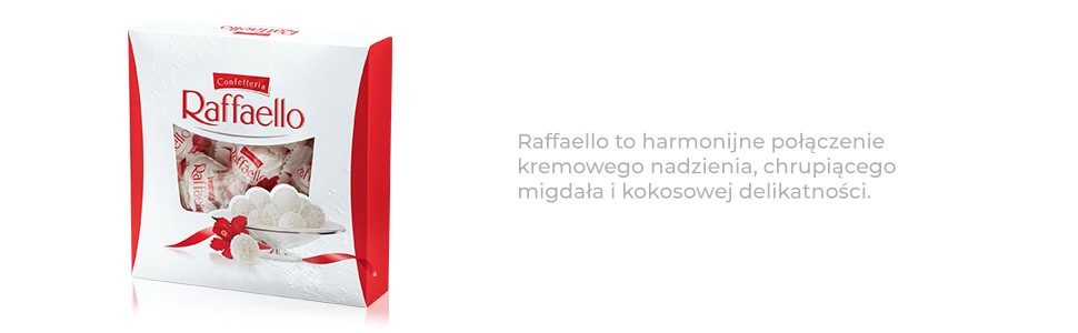 Raffaello to harmonijne połączenie kremowego nadzienia, chrupiącego migdała i kokosowej delikatności. 