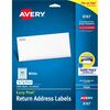 Avery&reg; Easy Peel White Inkjet Mailing Labels - 1 3/4" Width x 1/2" Length - Permanent Adhesive - Rectangle - Inkjet - White - Paper - 80 / Sheet -