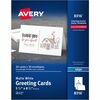Avery&reg; Half-fold Greeting Cards - 97 Brightness - 8 1/2" x 5 1/2" - Matte - 30 / Box - Perforated, Heavyweight, Rounded Corner - White