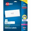 Avery&reg; Easy Peel Address Labels - 1" Width x 4" Length - Permanent Adhesive - Rectangle - Laser - White - Paper - 20 / Sheet - 25 Total Sheets - 5