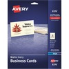Avery&reg; 2" x 3.5" Ivory Business Cards, Sure Feed(TM), 250 (8376) - 79 Brightness - A8 - 3 1/2" x 2" - 80 lb Basis Weight - Matte - 250 / Pack - Pe