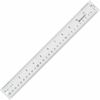 Westcott 12" Transparent Ruler - 12" Length 1" Width - 1/16 Graduations - Imperial, Metric Measuring System - Acrylic - 1 Each - Clear