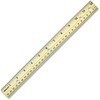 Westcott Metal Edge English/Metric Wood Ruler - 12" Length 1" Width - 1/16 Graduations - Metric, Imperial Measuring System - Wood - 1 Each