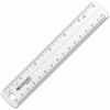 Westcott Clear Plastic Ruler - 6" Length 1" Width - 1/16 Graduations - Metric, Imperial Measuring System - Plastic - 1 Each - Clear