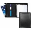 Samsill Regal Letter Pad Folio - 8 1/2" x 11" - Internal Pocket(s) - Leather - Black - 1 Each