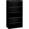 HON 800 Series Lateral File - 5-Drawer - 36" x 19.3" x 67" - 2 x Shelf(ves) - 5 x Drawer(s) - Legal, Letter - Lateral - Security Lock - Black - Baked 