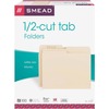 Smead 1/2 Tab Cut Letter Recycled Top Tab File Folder - 8 1/2" x 11" - 3/4" Expansion - Top Tab Location - Assorted Position Tab Position - Manila - 1