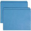Smead Straight Tab Cut Letter Recycled Top Tab File Folder - 8 1/2" x 11" - 3/4" Expansion - Blue - 10% Recycled - 100 / Box