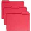 Smead 1/3 Tab Cut Letter Recycled Top Tab File Folder - 8 1/2" x 11" - 3/4" Expansion - Top Tab Location - Assorted Position Tab Position - Red - 10% 