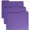 Smead Colored 1/3 Tab Cut Letter Recycled Top Tab File Folder - 8 1/2" x 11" - 3/4" Expansion - Top Tab Location - Assorted Position Tab Position - Pu