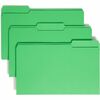 Smead Colored 1/3 Tab Cut Legal Recycled Top Tab File Folder - 8 1/2" x 14" - 3/4" Expansion - Top Tab Location - Assorted Position Tab Position - Gre