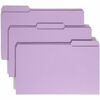 Smead Colored 1/3 Tab Cut Legal Recycled Top Tab File Folder - 8 1/2" x 14" - 3/4" Expansion - Top Tab Location - Assorted Position Tab Position - Lav