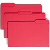 Smead Colored 1/3 Tab Cut Legal Recycled Top Tab File Folder - 8 1/2" x 14" - 3/4" Expansion - Top Tab Location - Assorted Position Tab Position - Red