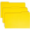 Smead Colored 1/3 Tab Cut Legal Recycled Top Tab File Folder - 8 1/2" x 14" - 3/4" Expansion - Top Tab Location - Assorted Position Tab Position - Yel