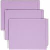 Smead Shelf-Master Straight Tab Cut Letter Recycled End Tab File Folder - 8 1/2" x 11" - 3/4" Expansion - Lavender - 10% Recycled - 100 / Box